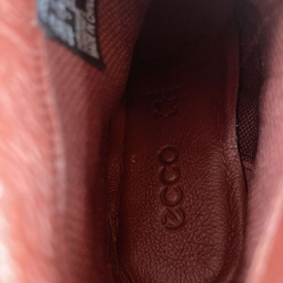 Ecco Shape Sartorelle Shoe Womens Sz 6.5 Red Suede Zip Stacked Heel Ankle Bootie - Picture 7 of 10